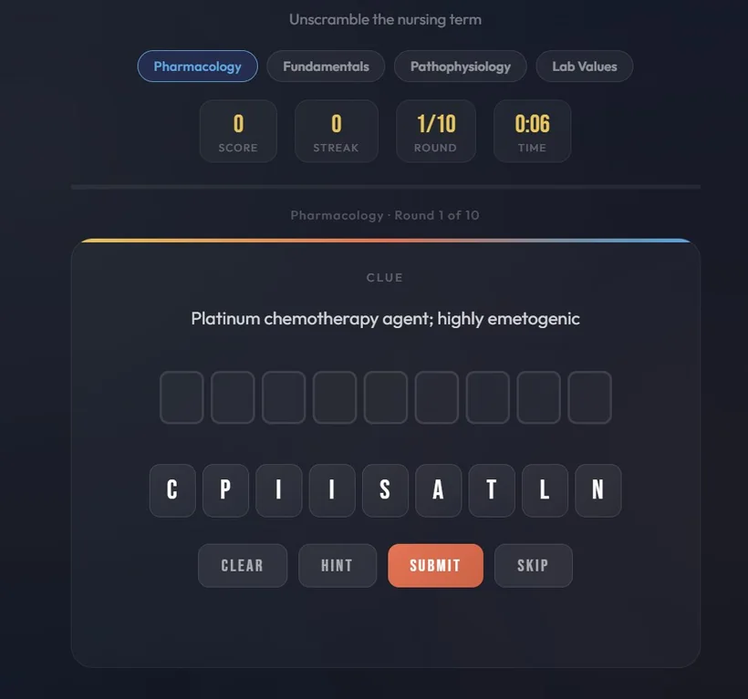 Word Scramble Dojo